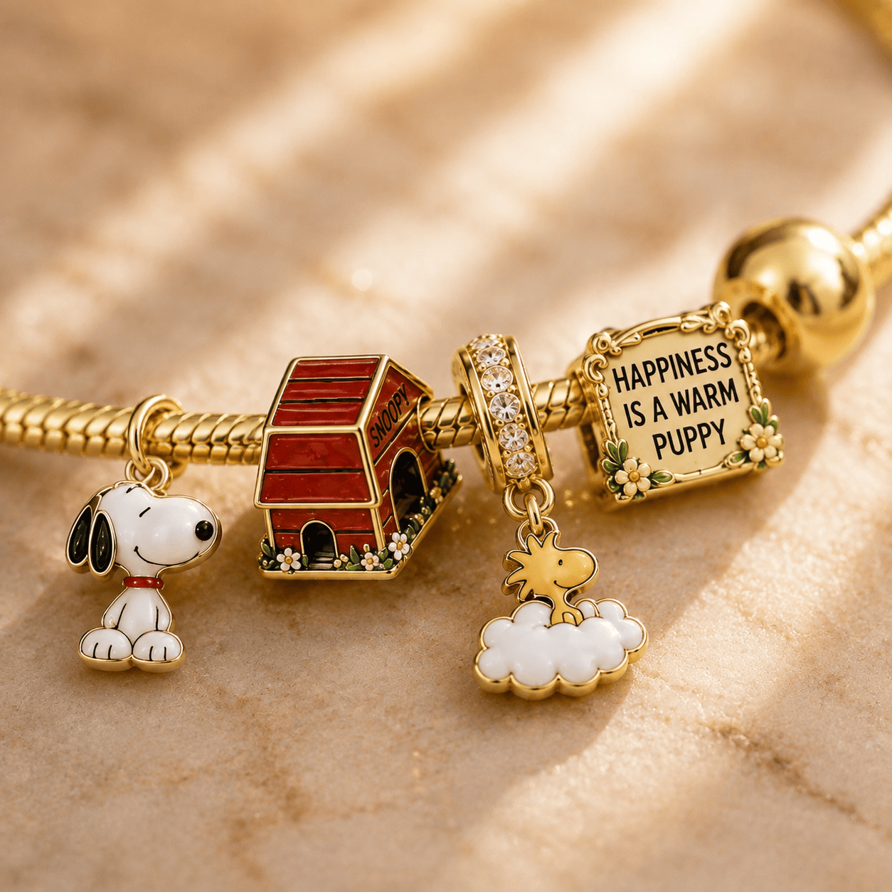 SNPY Gold Charm Bracelet Set TTN