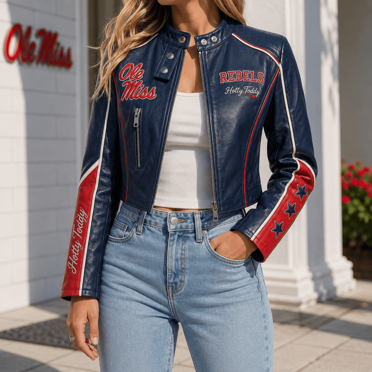 Premium OMR Cropped Leather Zipper Jacket TNSM