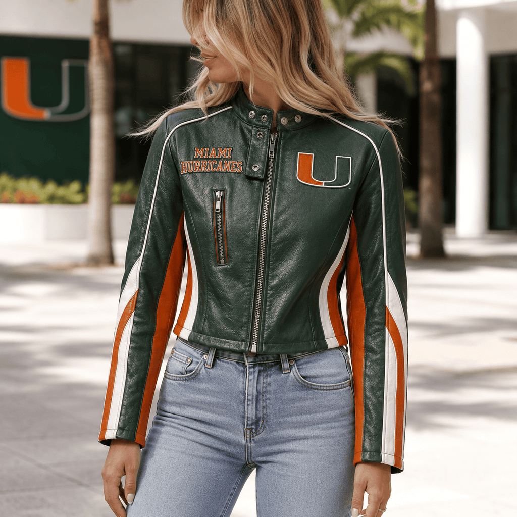 Premium MHC Cropped Leather Zipper Jacket TNSM