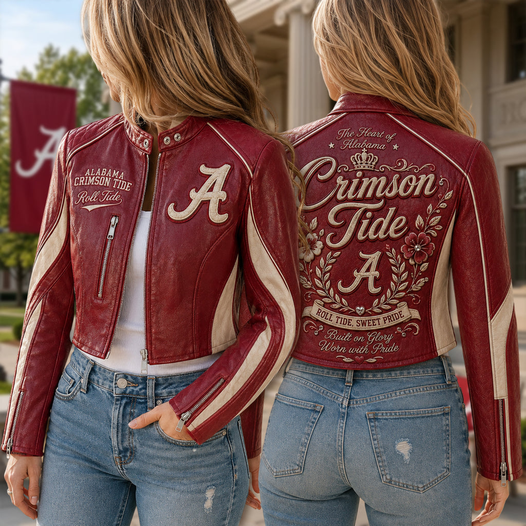 Premium ACT Cropped Leather Zipper Jacket TNSM