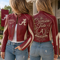 Premium ACT Cropped Leather Zipper Jacket TNSM