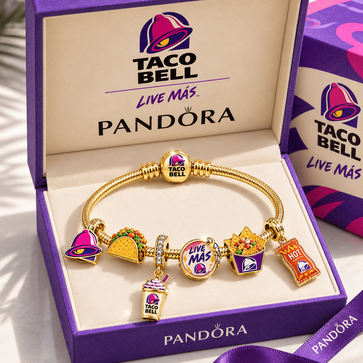 TCB Gold Charm Bracelet Set TTTT