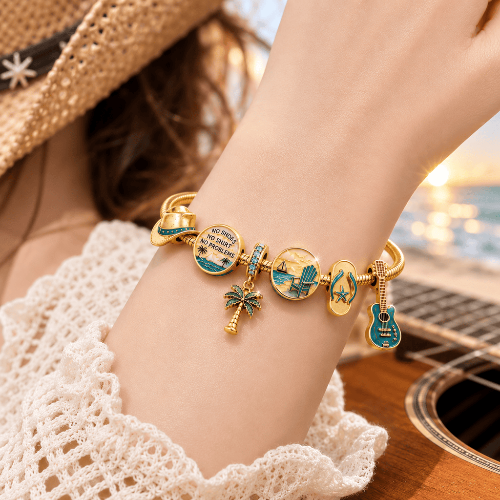 KNCN Gold Charm Bracelet Set TTTT