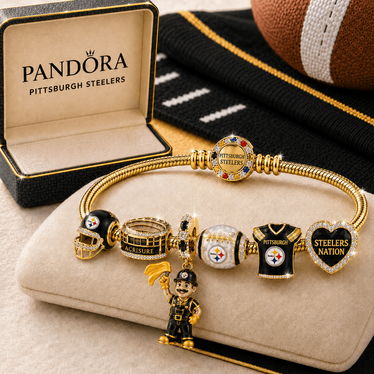 PBS Gold Charm Bracelet Set TMH