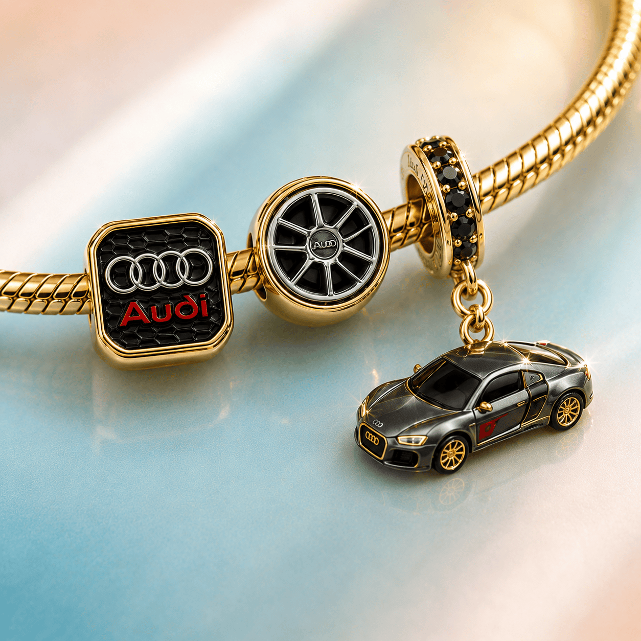 AUDI Gold Charm Bracelet Set TTTT