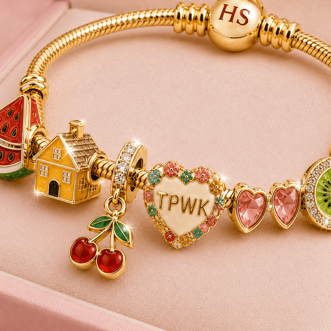 HSL Gold Charm Bracelet Set TMH