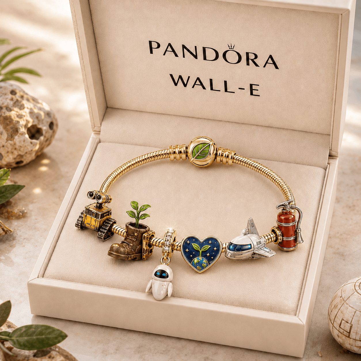 WLLE Gold Charm Bracelet Set TMH