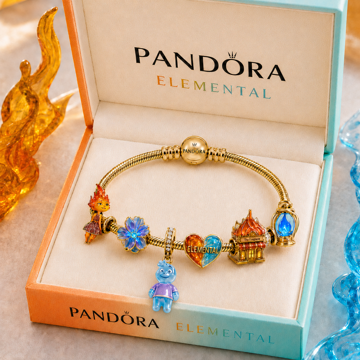 ELE Gold Charm Bracelet Set TMH