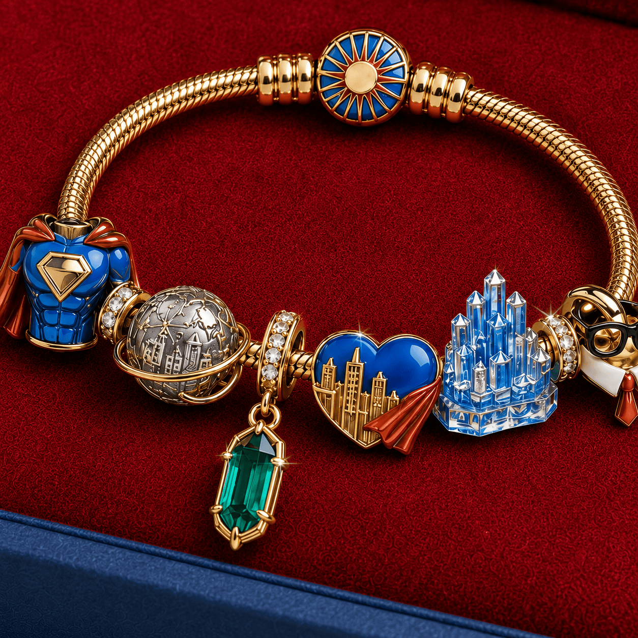 SUP Gold Charm Bracelet Set TMH