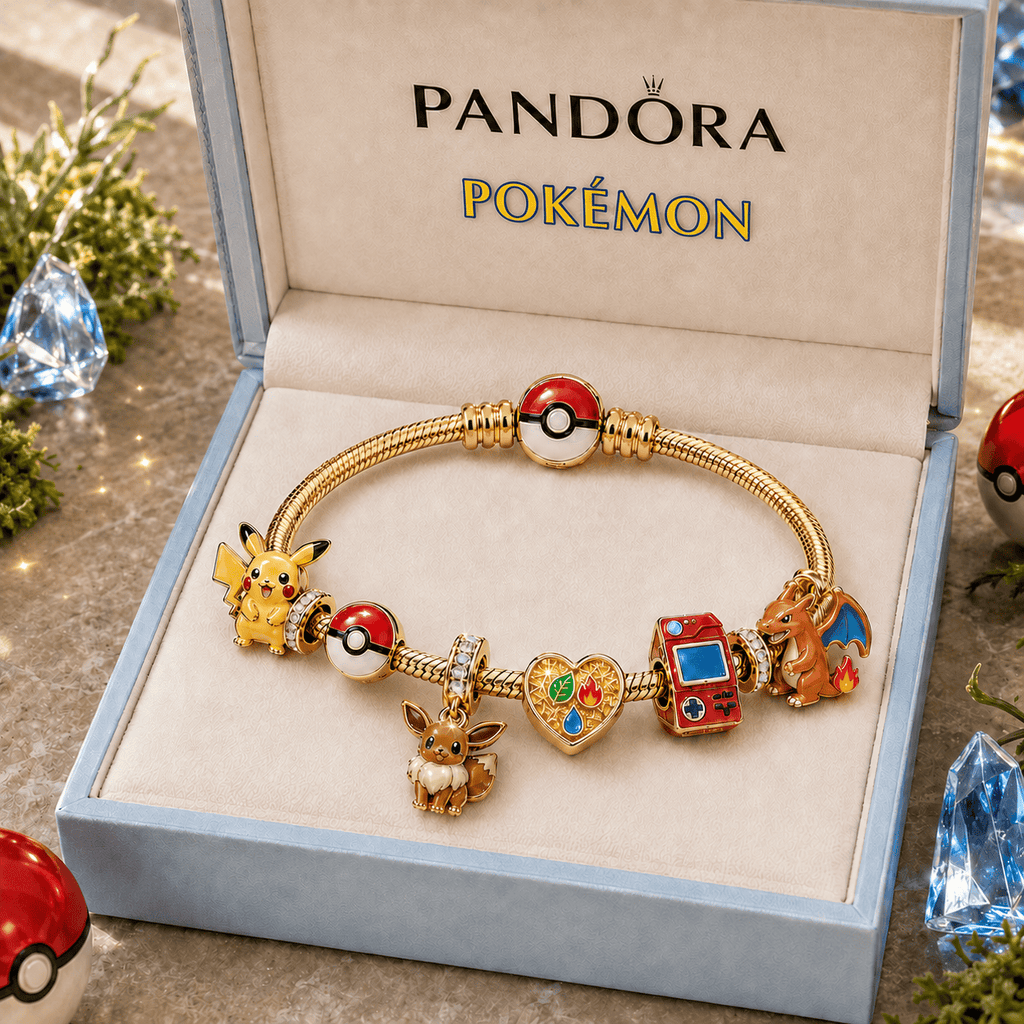 PKM Gold Charm Bracelet Set TMH