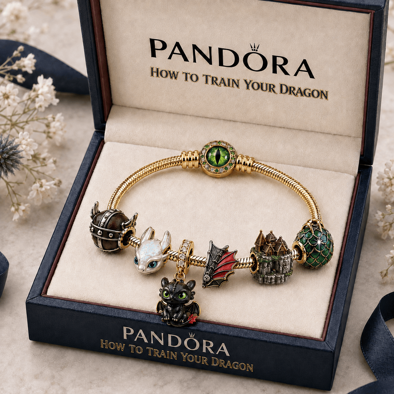 HTTYD Gold Charm Bracelet Set TMH