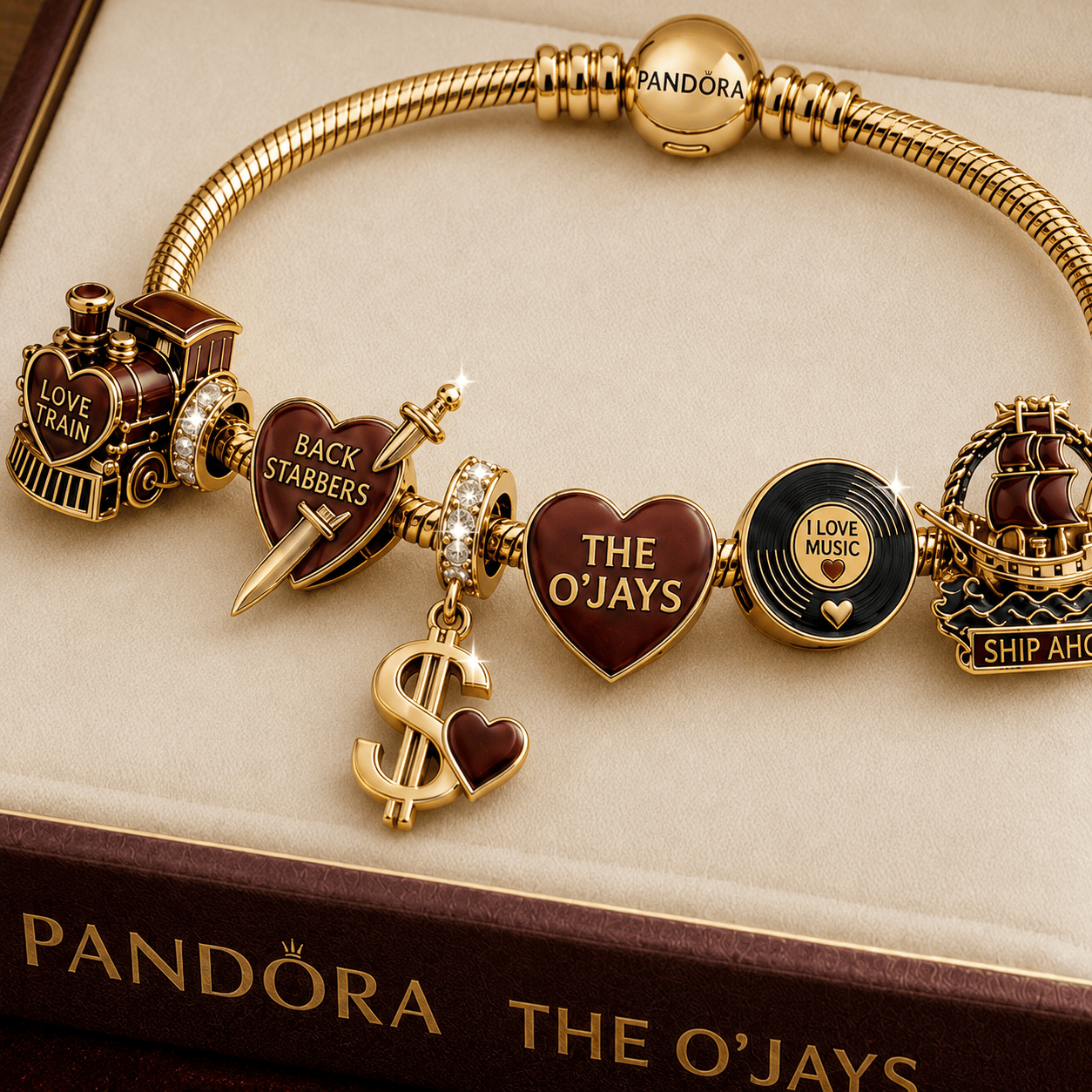 TOJ Gold Charm Bracelet Set TMH