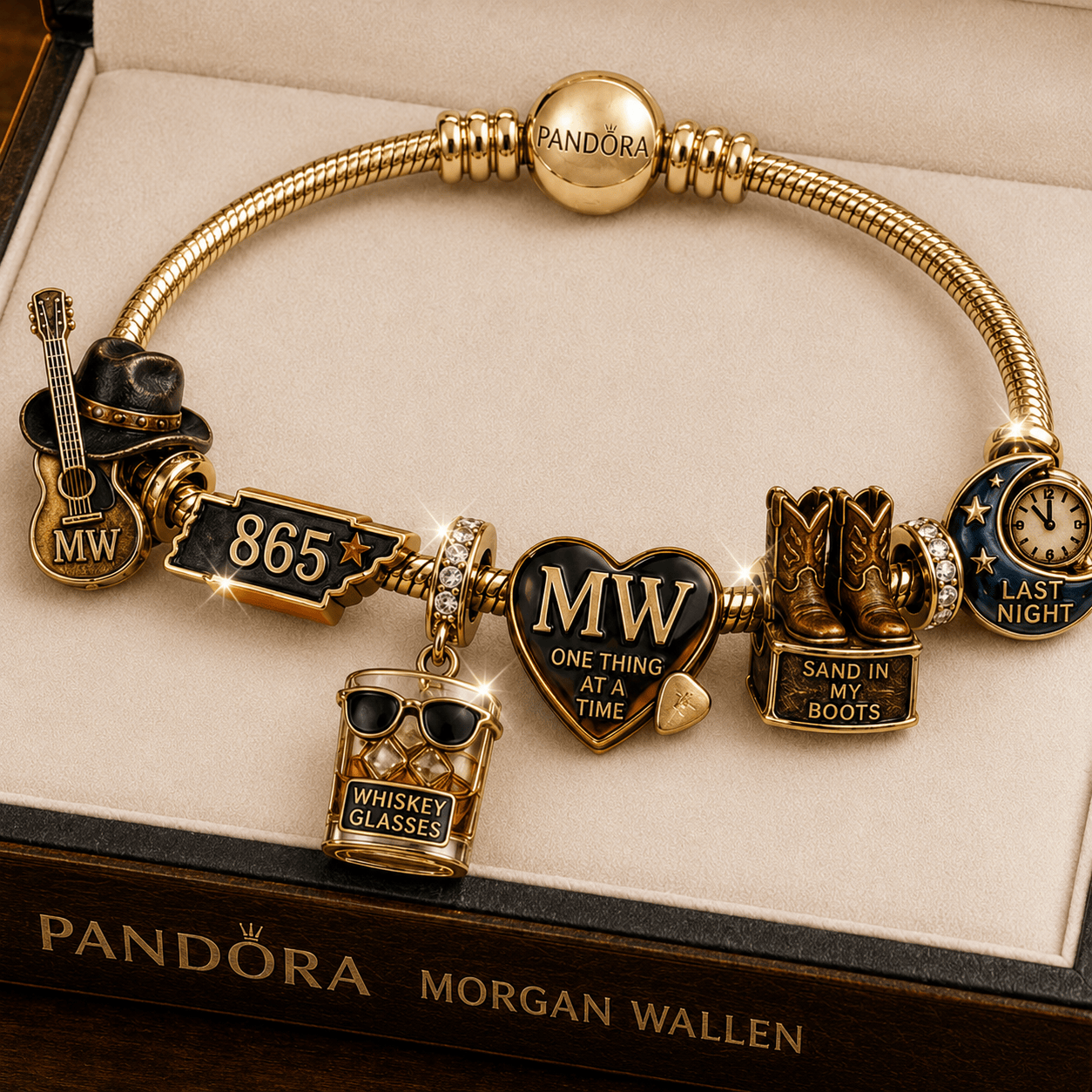 MGWL Gold Charm Bracelet Set TMH