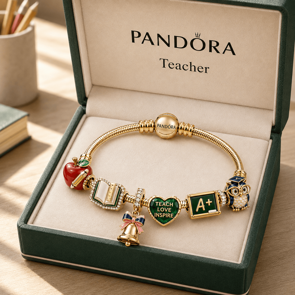 TEA Gold Charm Bracelet Set TMH