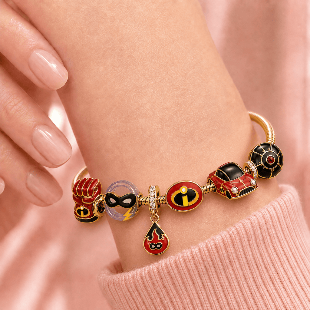 TIDB Gold Charm Bracelet Set TMH