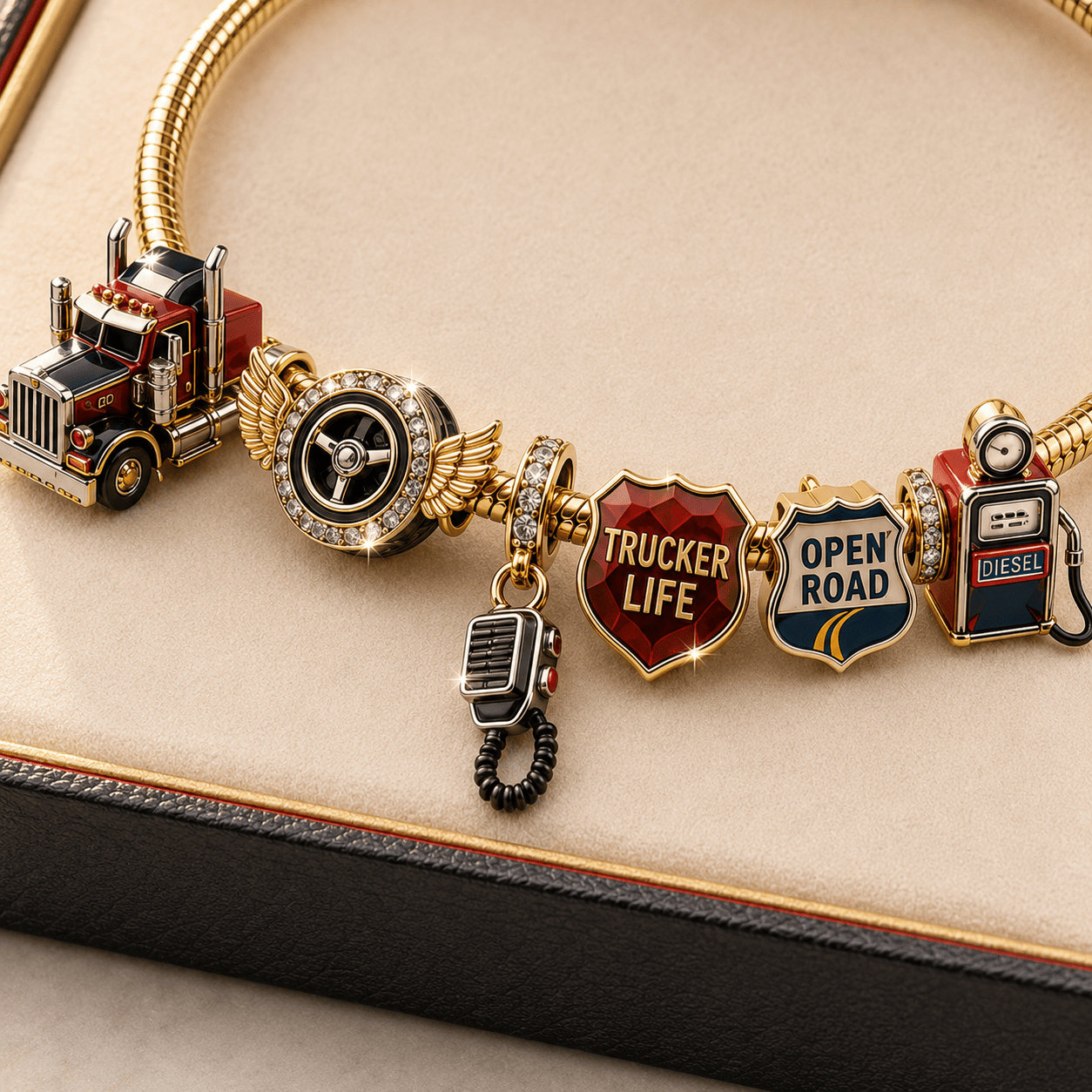 TRUCK Gold Charm Bracelet Set TMH