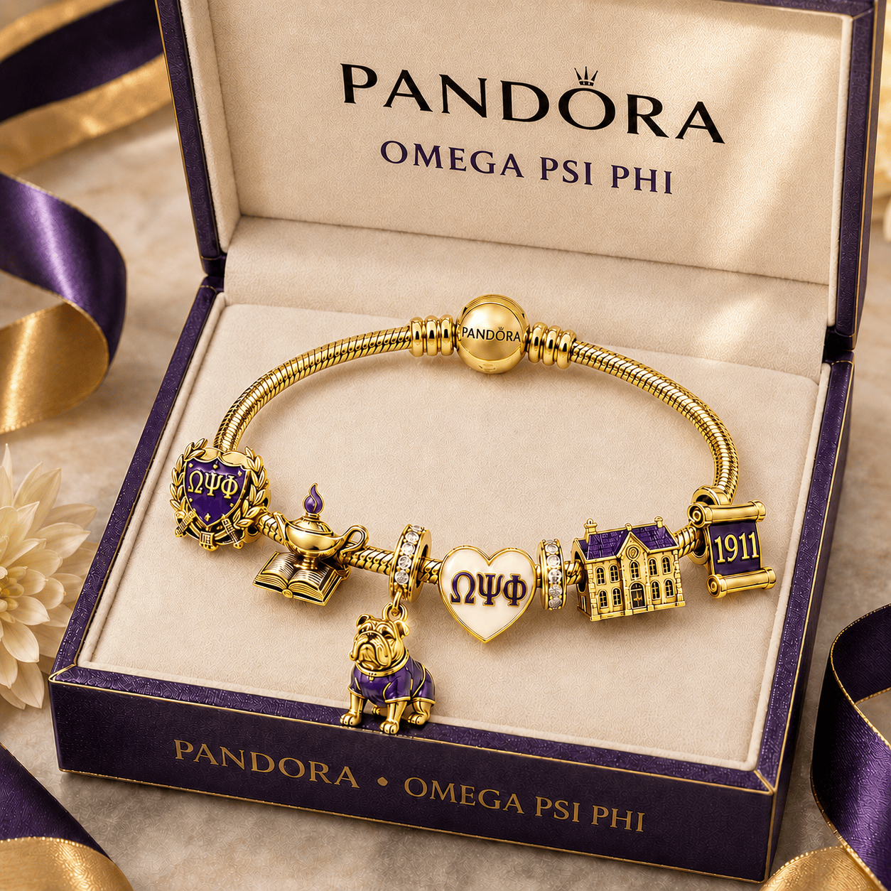 OMPP Gold Charm Bracelet Set TMH