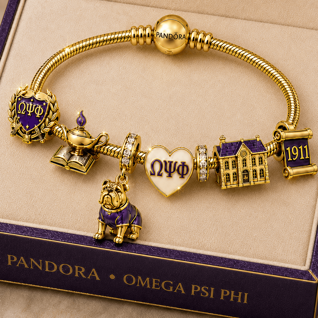 OMPP Gold Charm Bracelet Set TMH