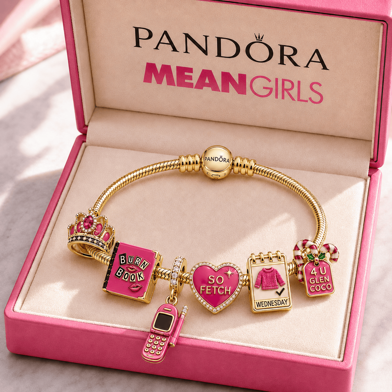 MNG Gold Charm Bracelet Set TMH