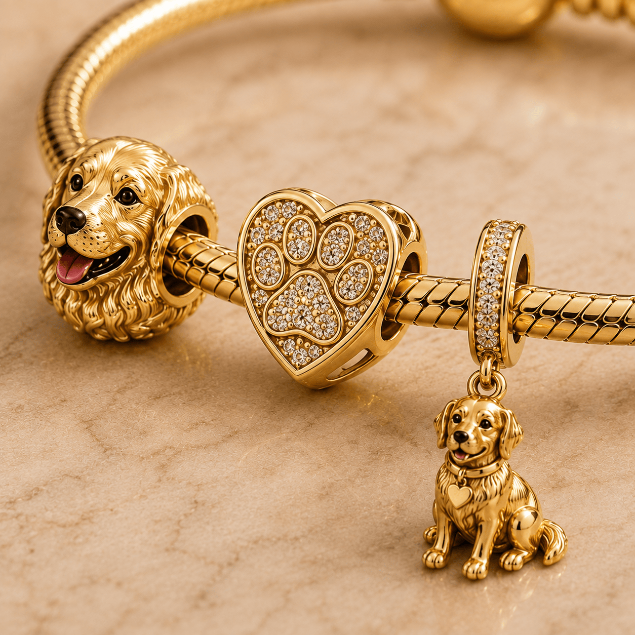 GDRV Gold Charm Bracelet Set VTH