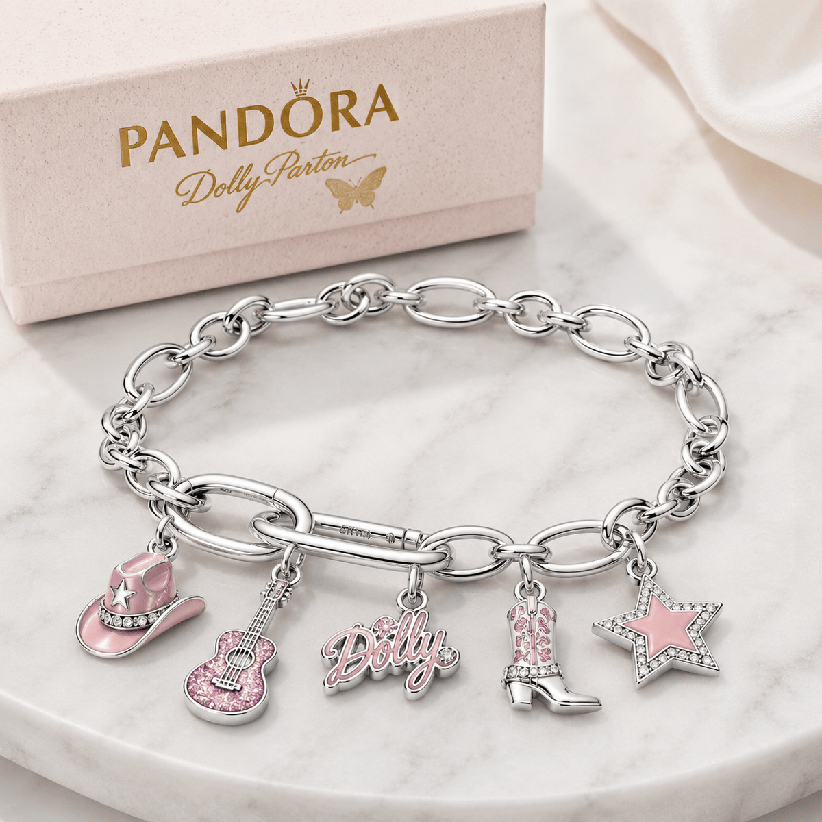 DLPT Silver Charm Bracelet Set BMD
