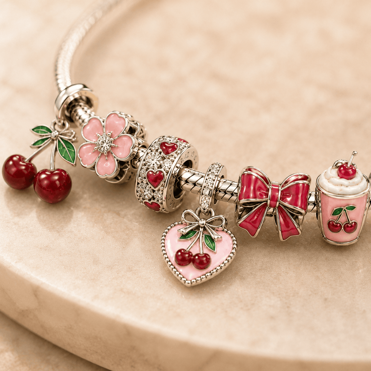 CHR Sliver Charm Bracelet Set PTT