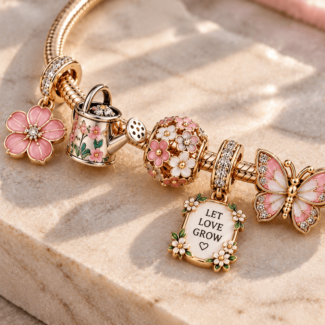 FLGD Gold Charm Bracelet Set PTT
