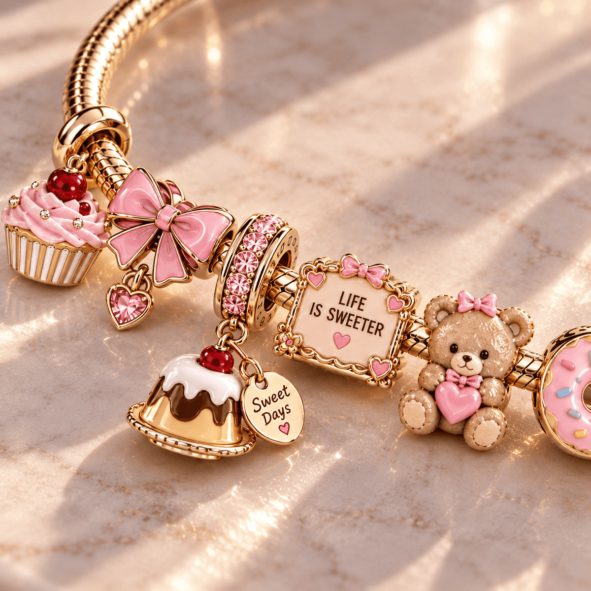 SWDS Gold Charm Bracelet Set PTT