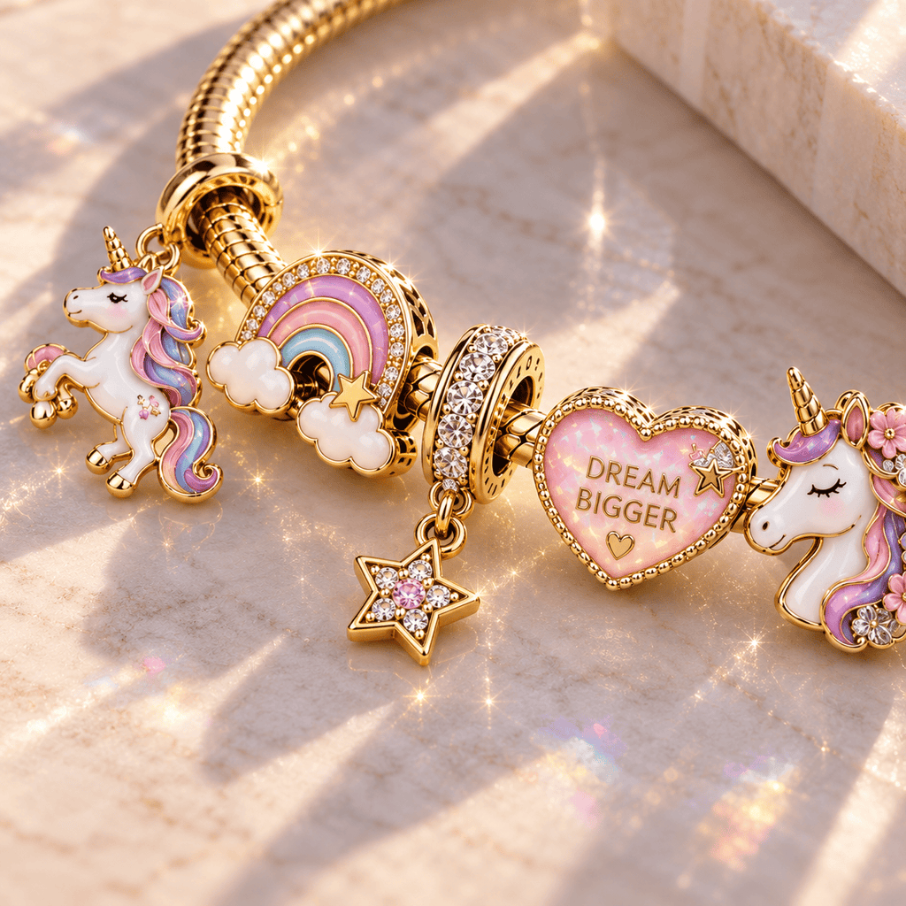 UNC Gold Charm Bracelet Set PTT