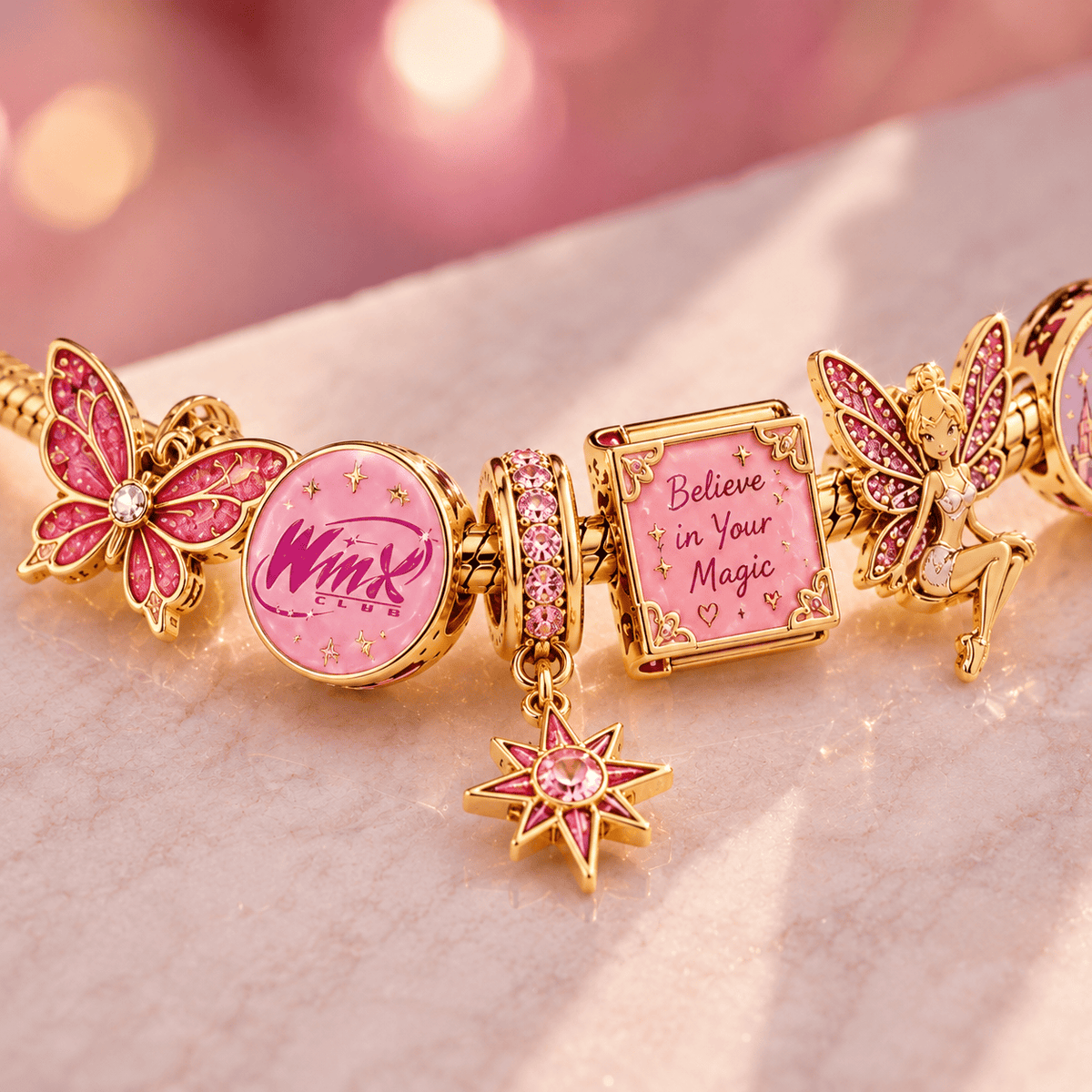 WXC Gold Charm Bracelet Set PTT