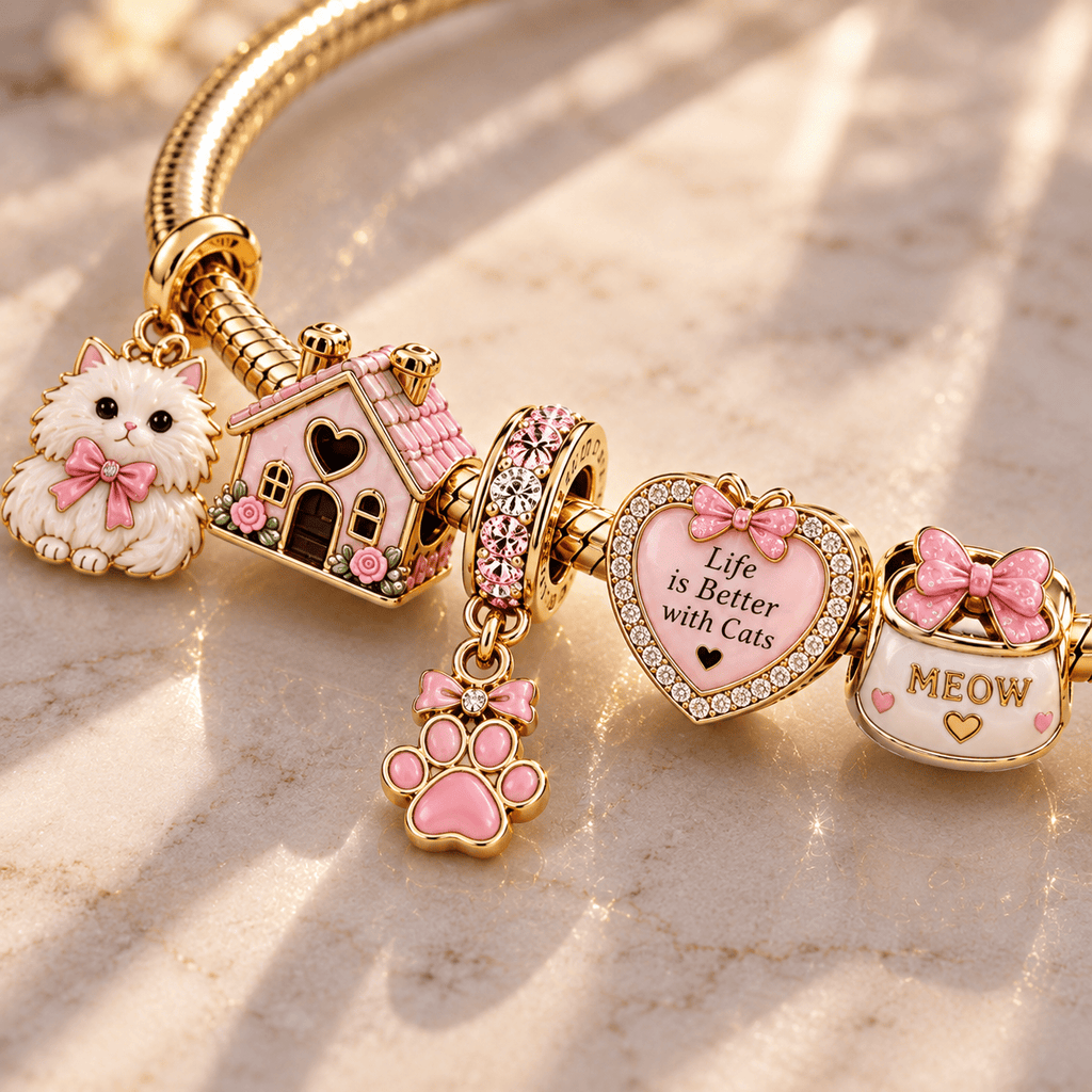 PSA Gold Charm Bracelet Set PTT