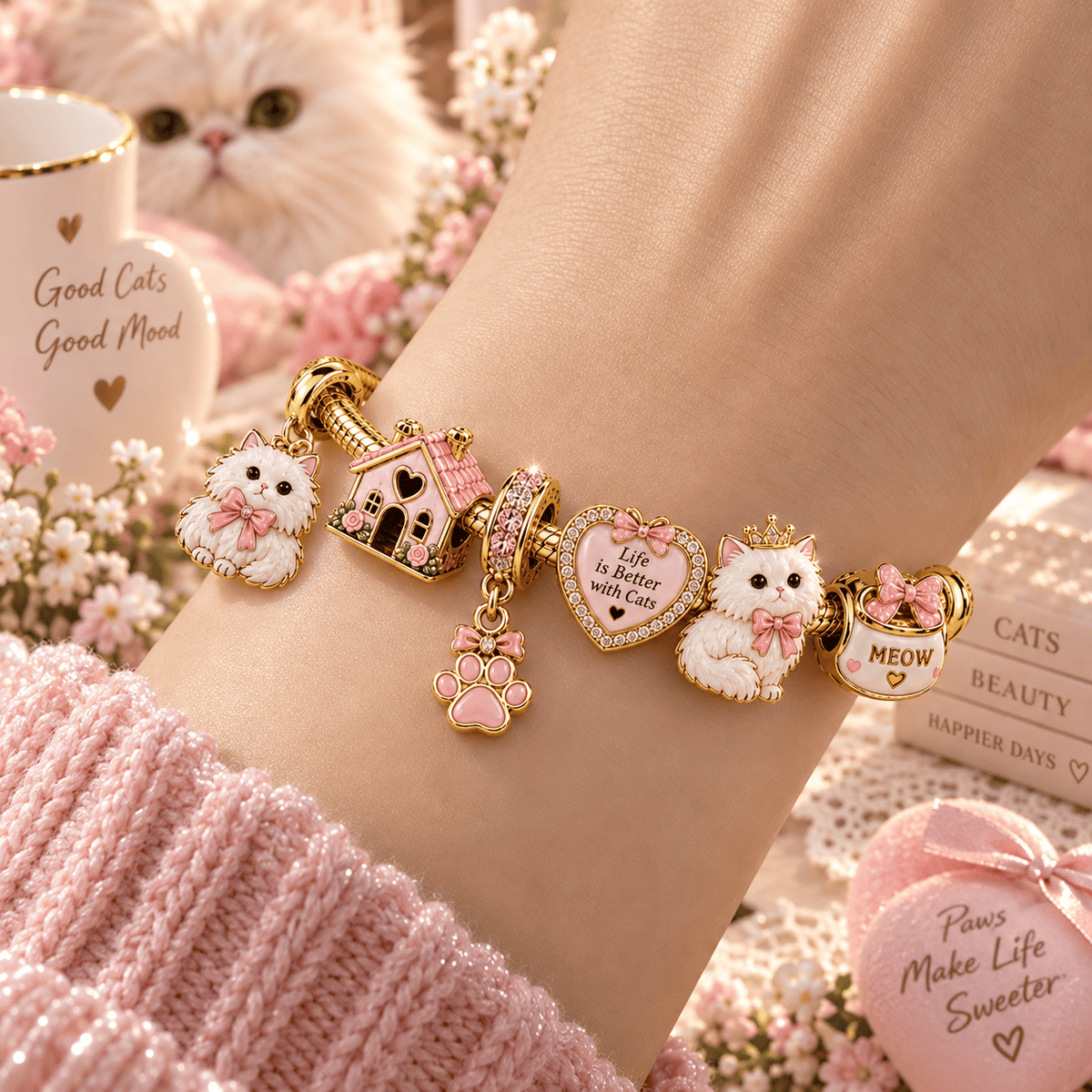 PSA Gold Charm Bracelet Set PTT