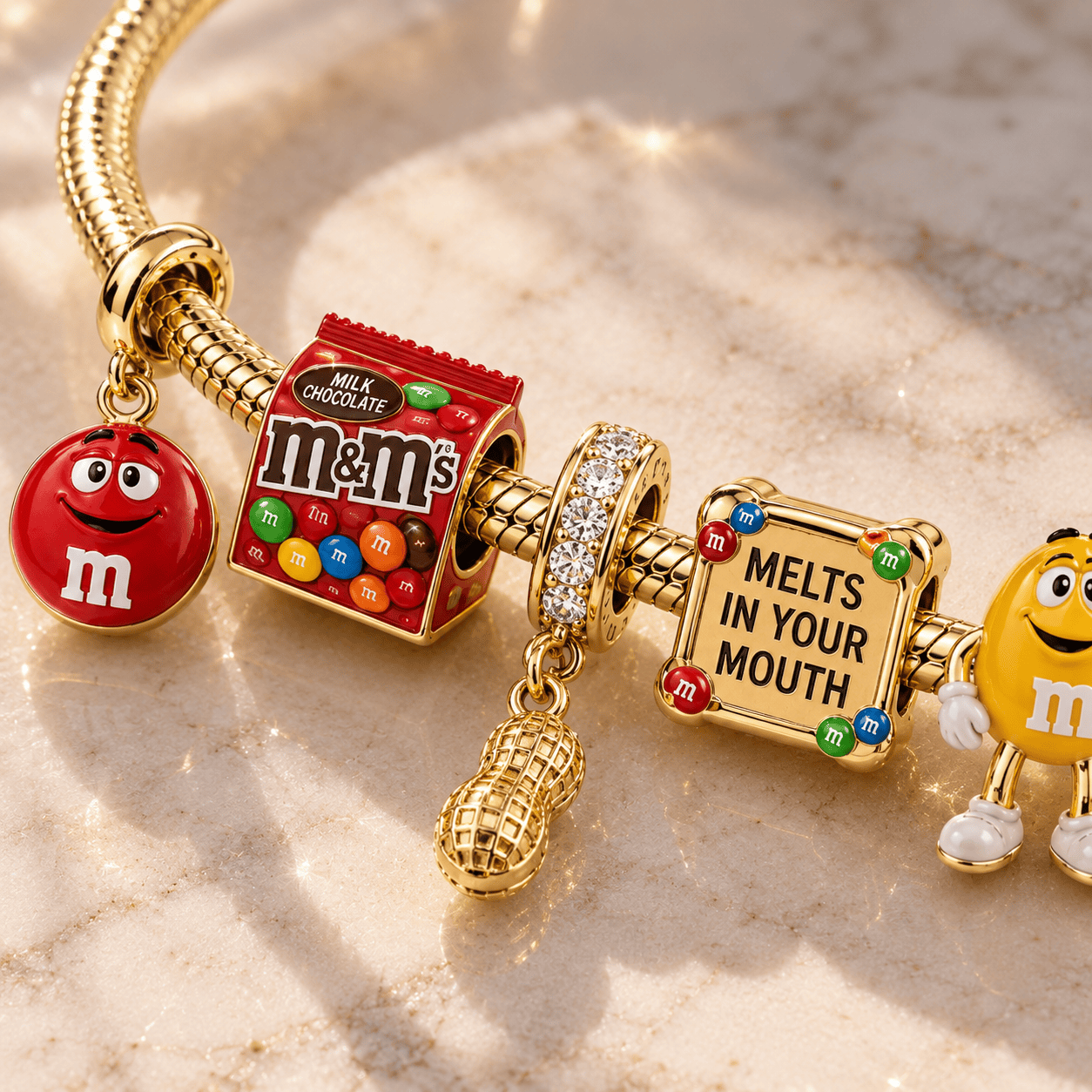 M&M Gold Charm Bracelet Set PTT