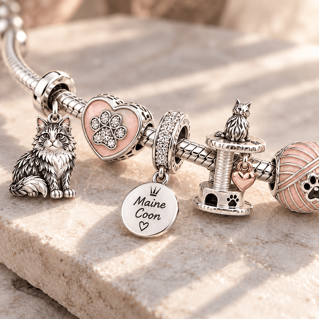 MCN Sliver Charm Bracelet Set PTT