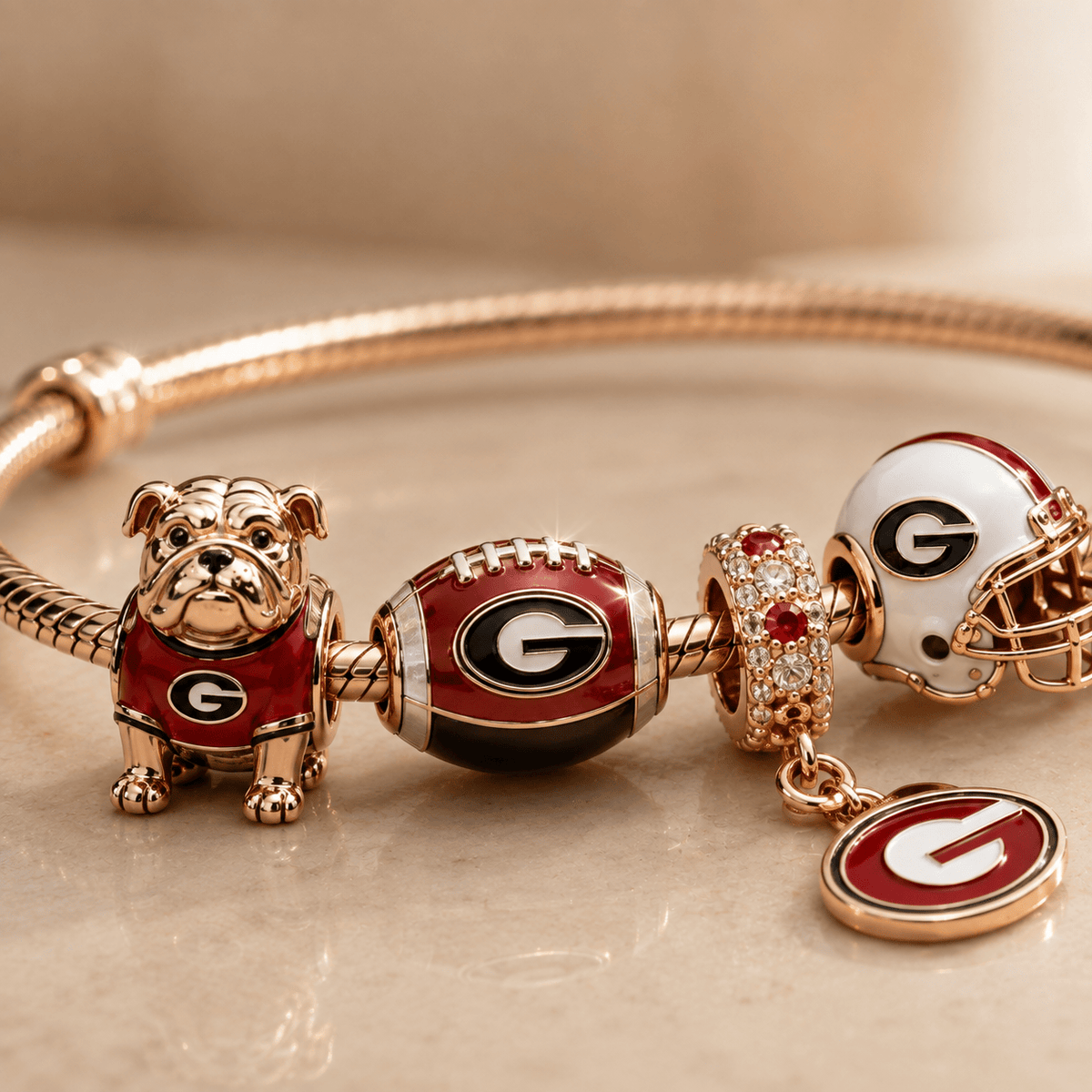 GGBD Pink Gold Charm Bracelet Set PNPA