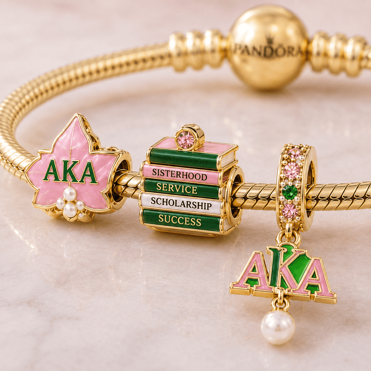 AKA Gold Charm Bracelet Set VTH