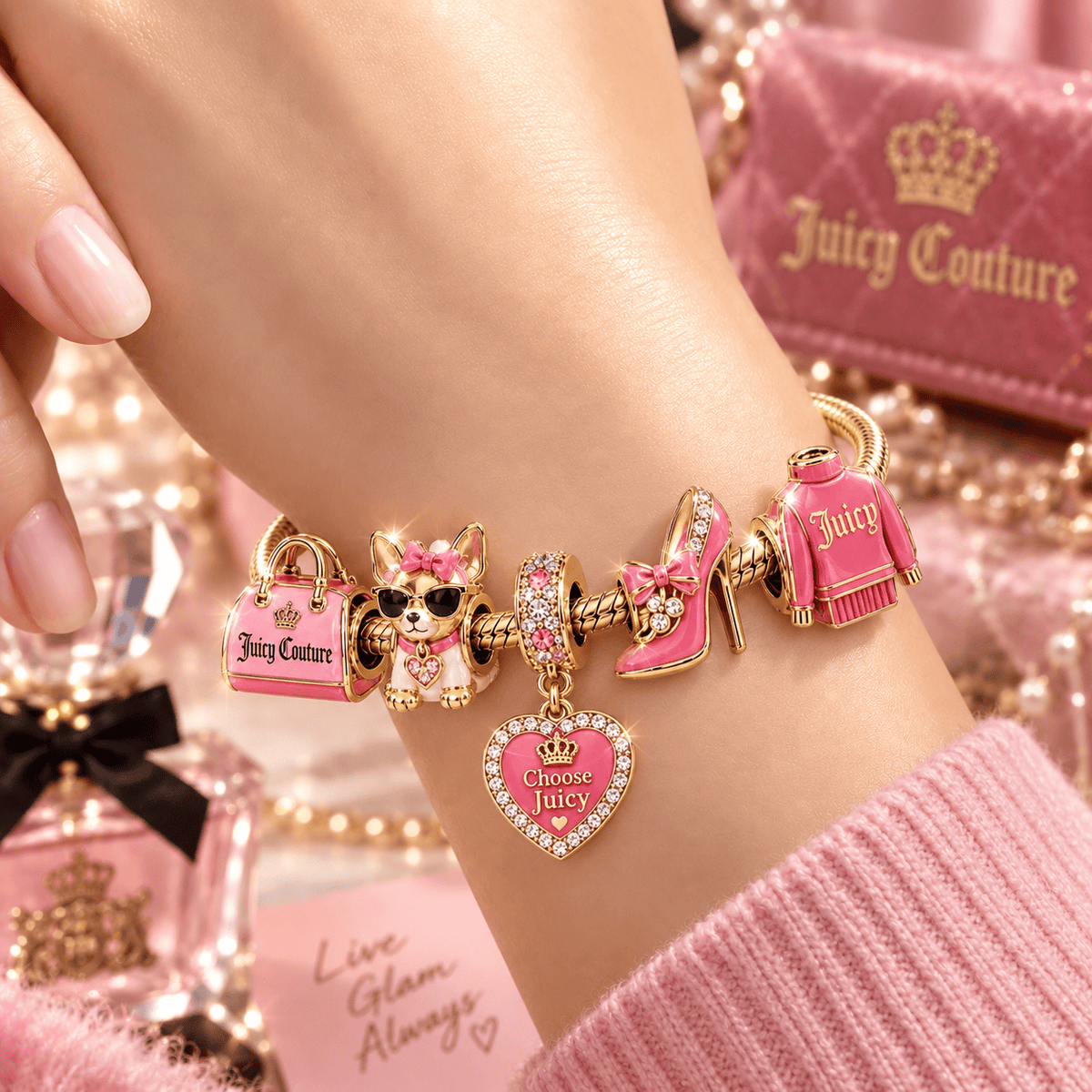 JCT Gold Charm Bracelet Set VTH