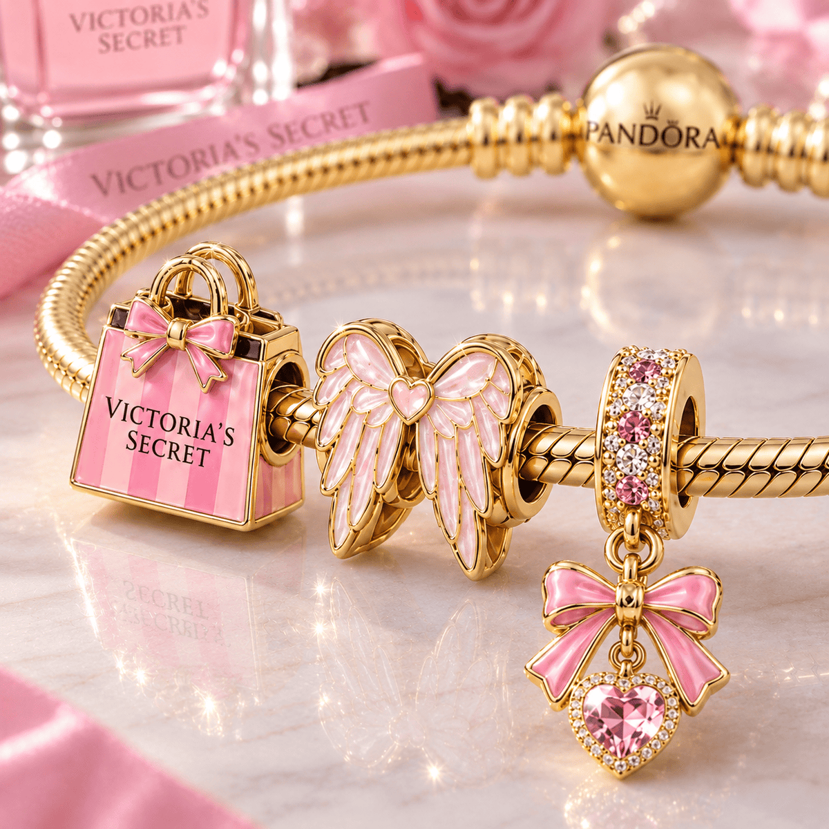 VCST Gold Charm Bracelet Set VTH