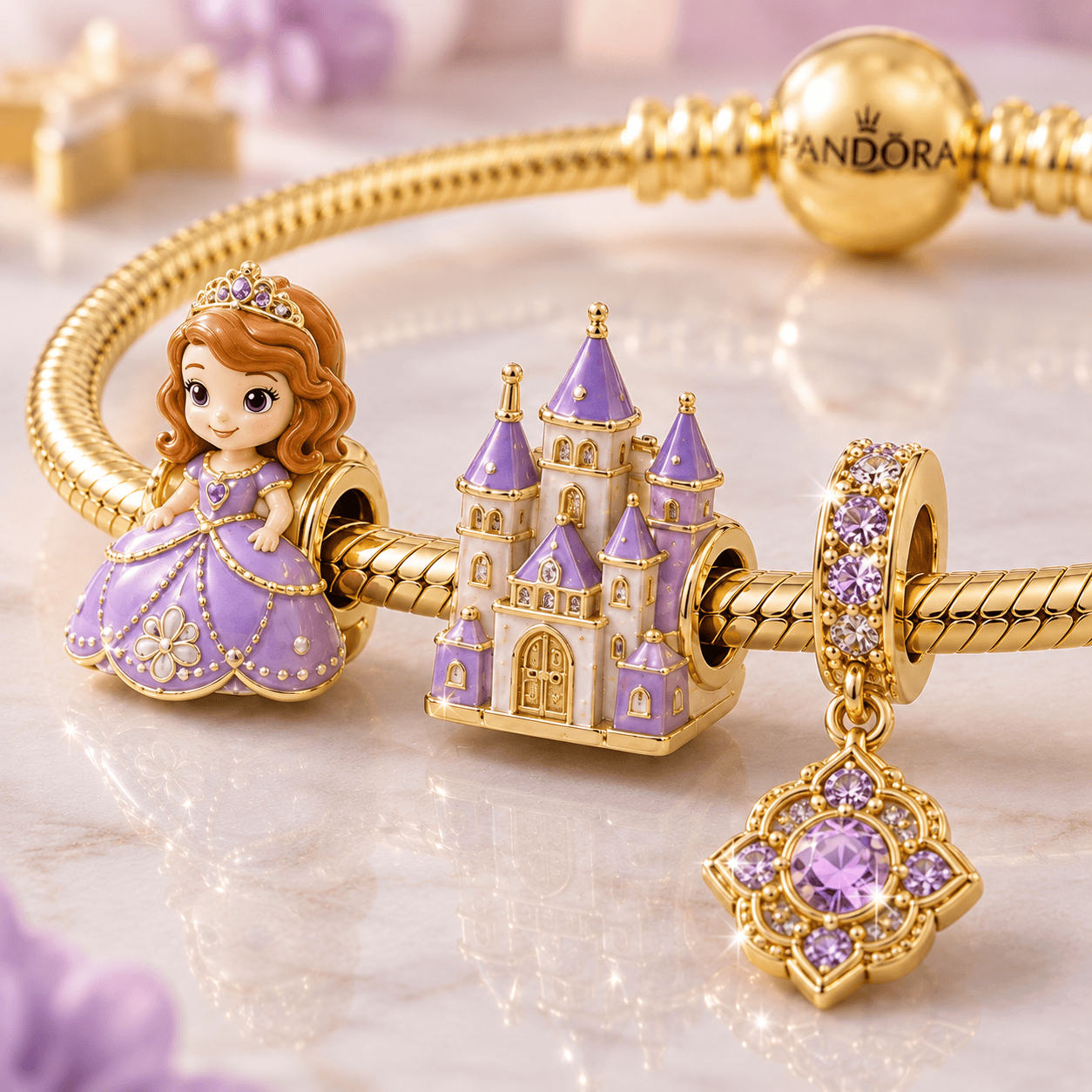 STF Gold Charm Bracelet Set VTH