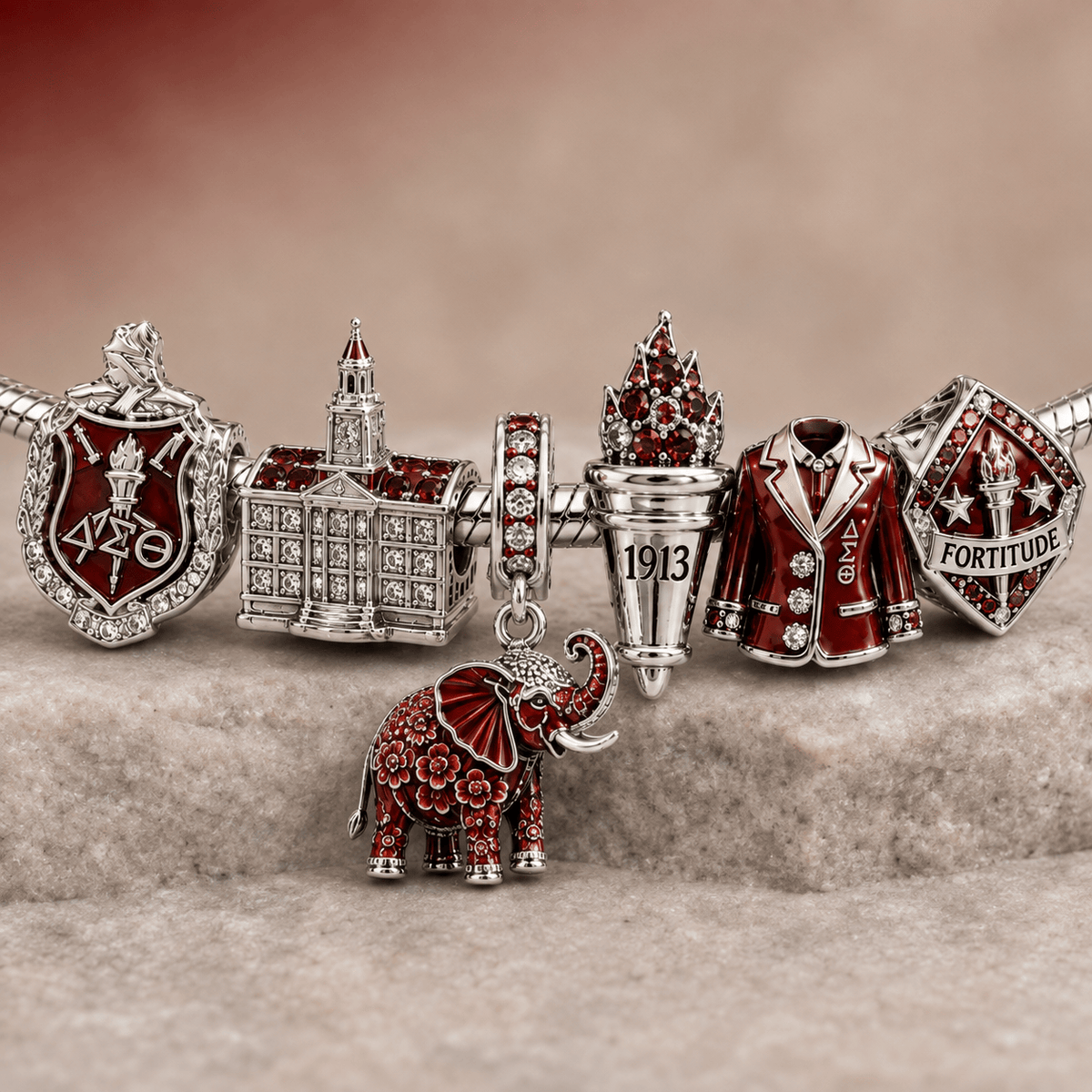 DST Silver Charm Bracelet Set NTVA