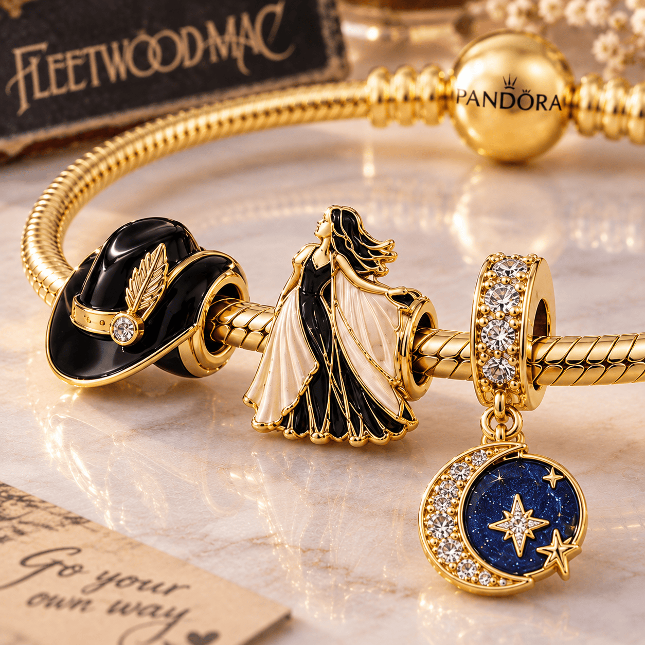 FLM Gold Charm Bracelet Set VTH