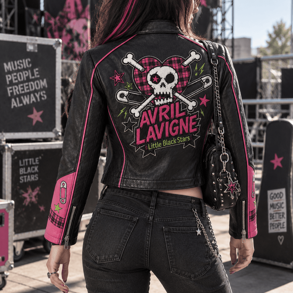 Premium AVLV Cropped Leather Zipper Jacket PVNA
