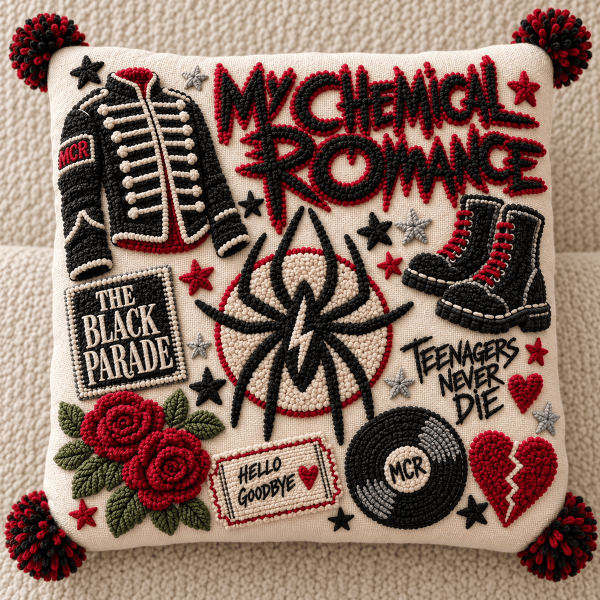 MCR Tufted Sofa Cover & Pillow Set NTKO