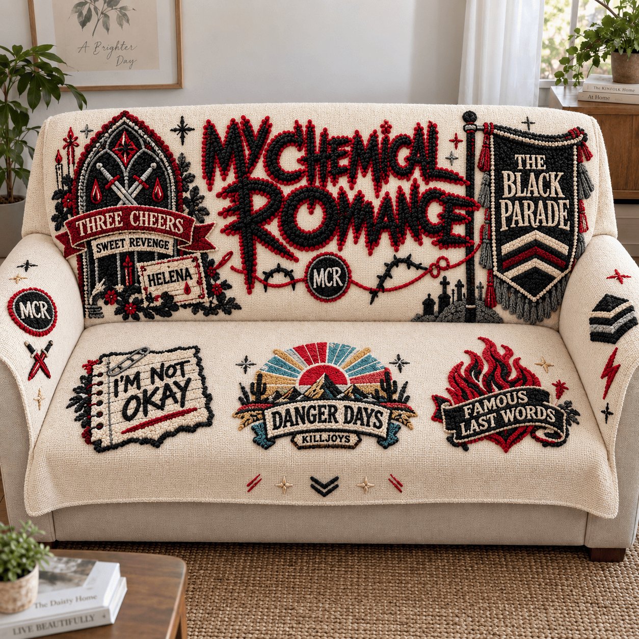 MCR Tufted Sofa Cover & Pillow Set NTKO