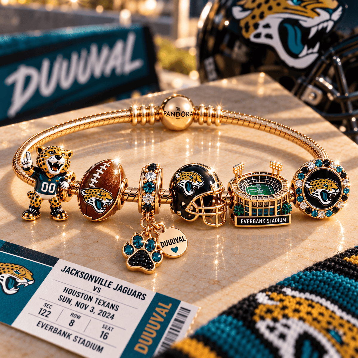 JSVJ Gold Charm Bracelet Set NHVH