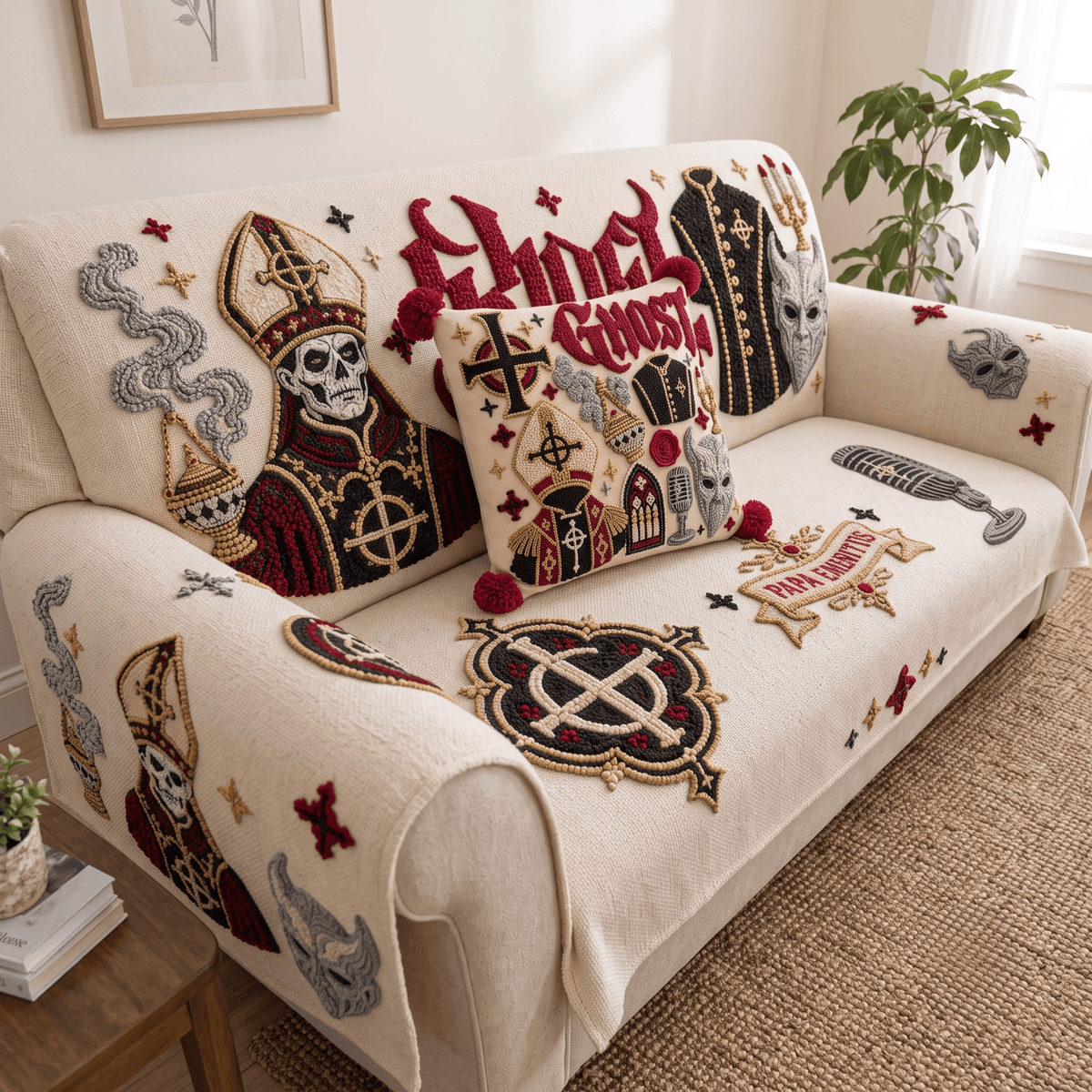 GSF Tufted Sofa Cover & Pillow Set NTKO