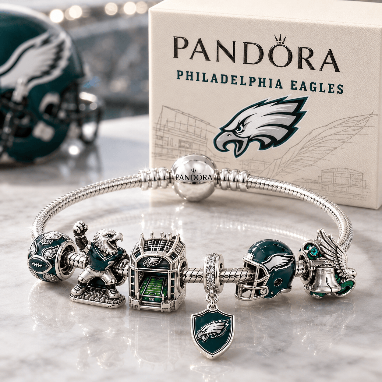 PLDE Silver Charm Bracelet Set HQH