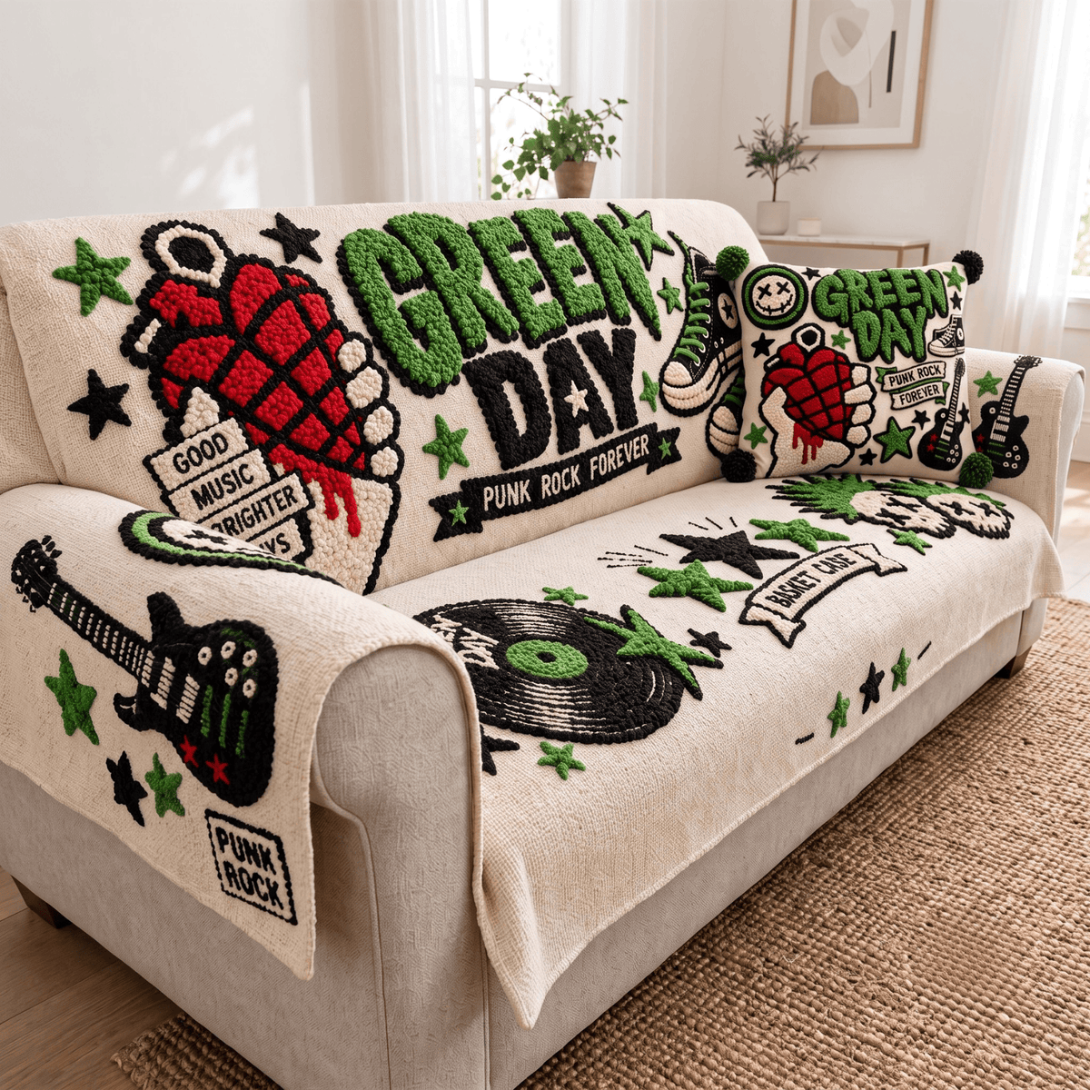 GRD Tufted Sofa Cover & Pillow Set NTKO