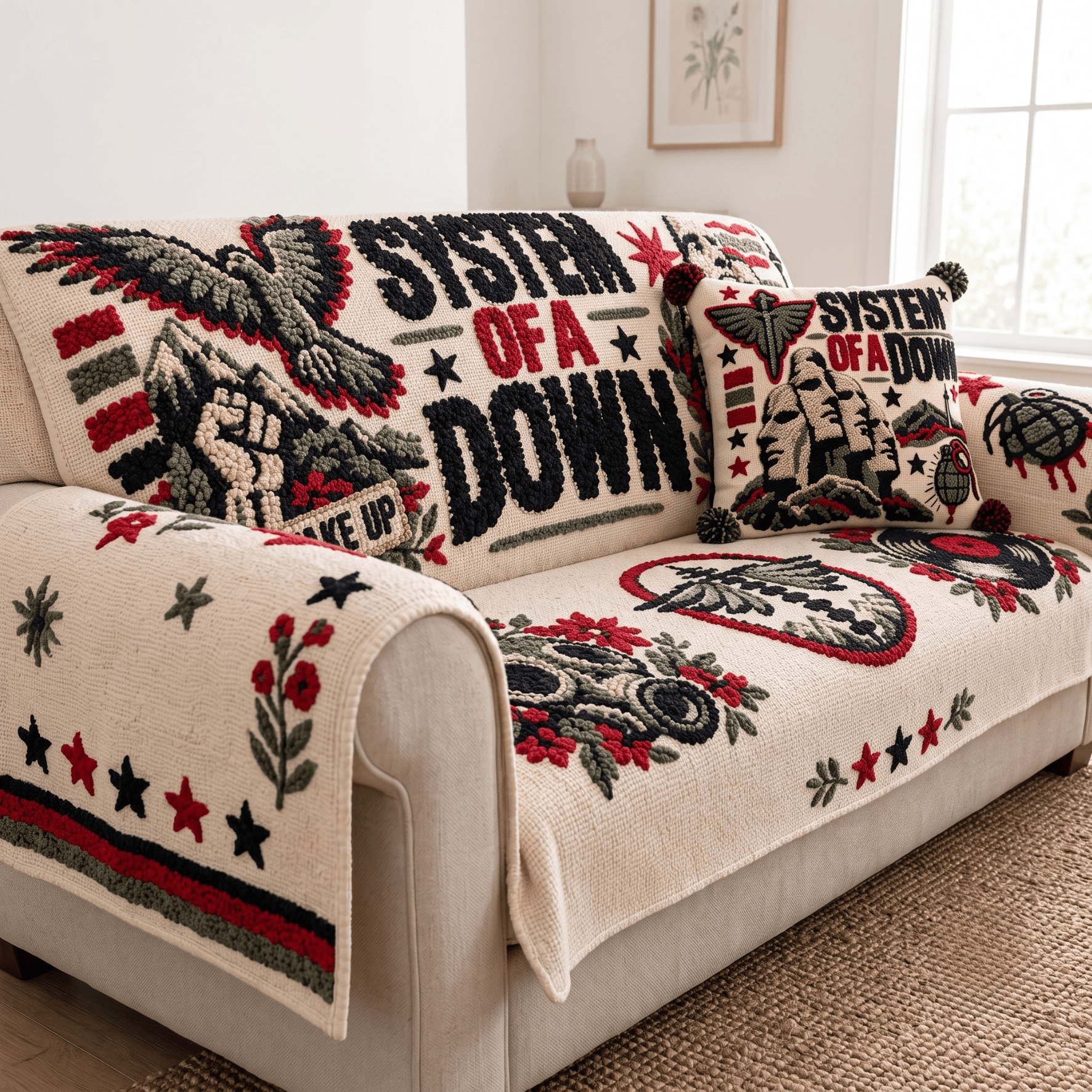STD Tufted Sofa Cover & Pillow Set NTKO