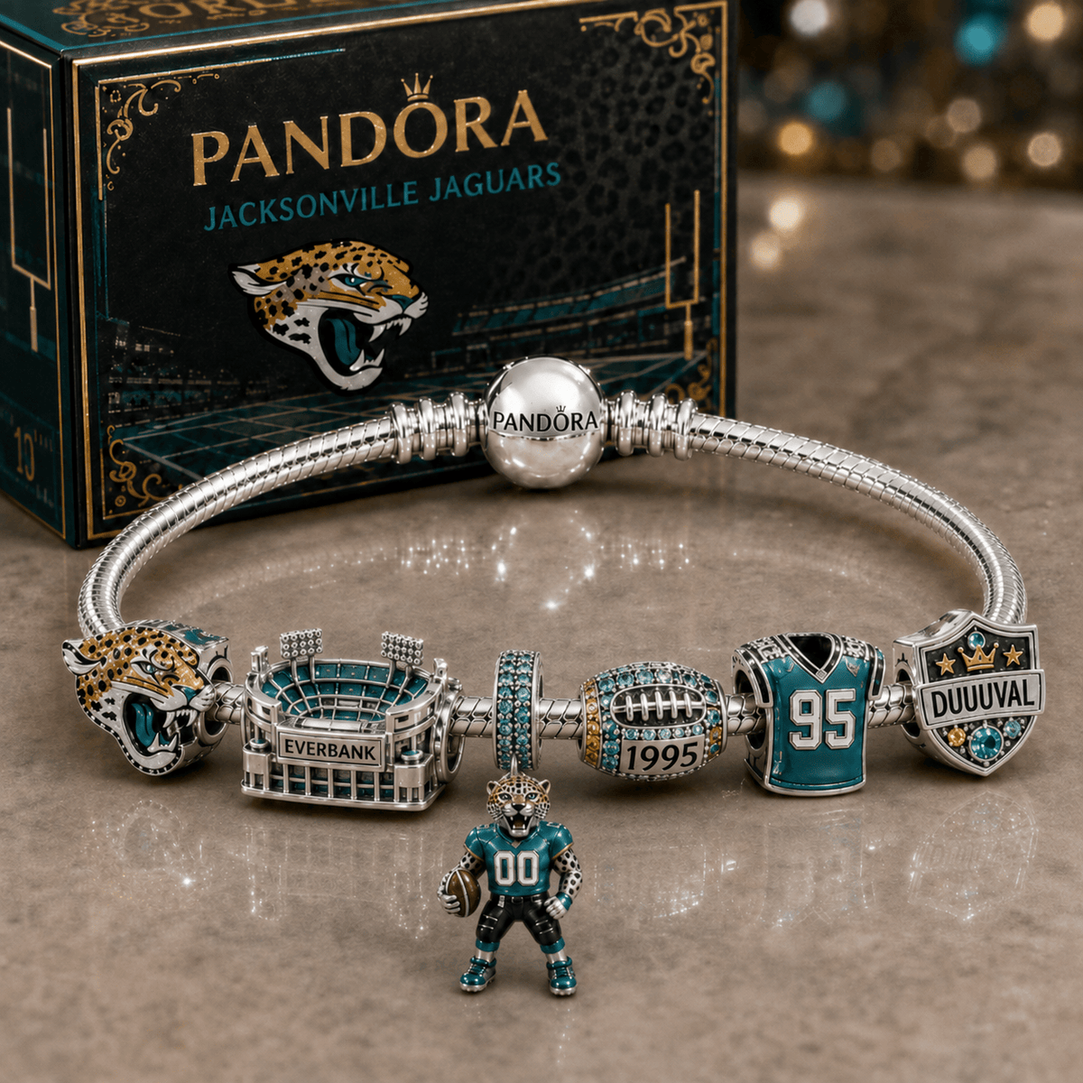 JSVJ Silver Charm Bracelet Set NTVA